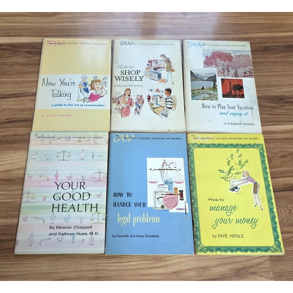 Vtg Amy Vanderbilt Success Program For Women 6 PB Book Lot Self-Help Finance